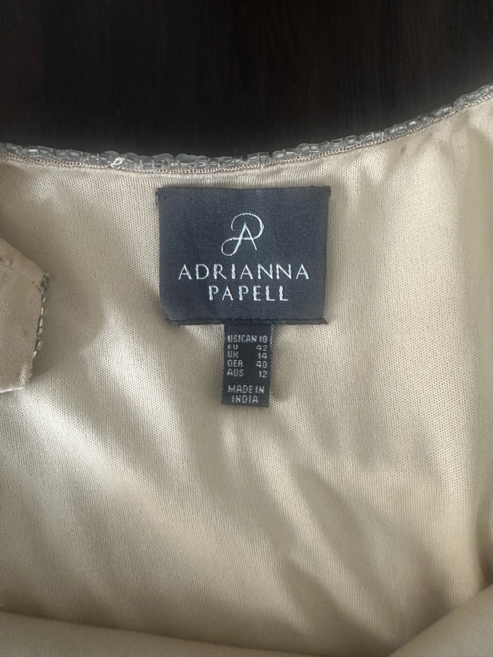 Adrianna Papell Beaded Sequin Cocktail Dress Size 10 - Picture 6 of 10